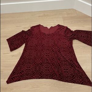 🛍️2 for $10🎁🛒🛍️🎀Brittany black velvet women top 3X